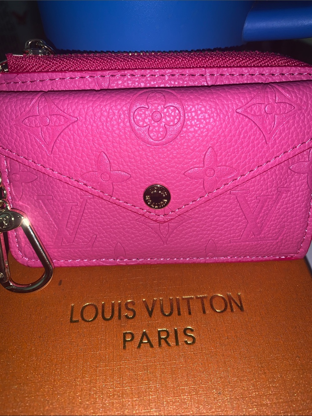 monogram wallet, card holder,purse/bag charm keychain